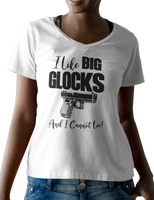 I like Big Glocks... Ladies V-neck T-Shirt
